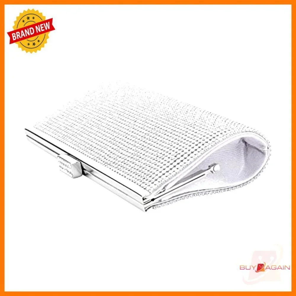 Rhinestone Clutch Purse with Detachable Chains for Evening Wedding Events